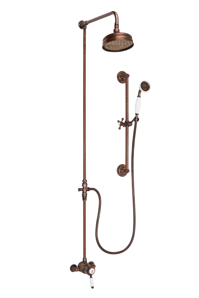 Ceramique Exposed Shower System Arm Rose Diverter & Flexible Kit