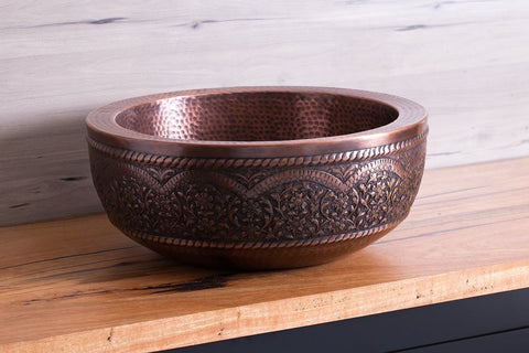 Copper Aztec Wash Bowl
