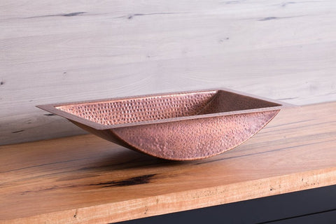 Copper Bathroom Drop In Rectangular Basin